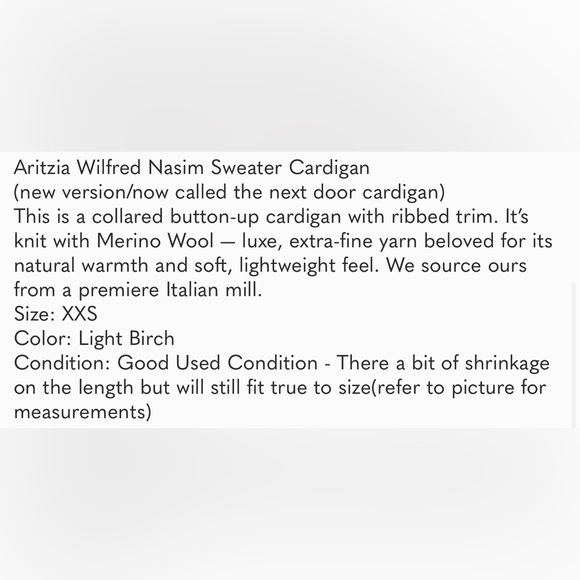 Aritzia Wilfred Nasim Next Door Sweater Cardigan - Picture 8 of 8